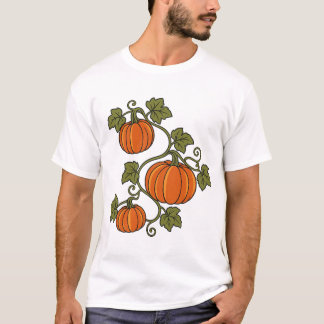 Drei Kürbisse an einer gebogenen Ranke T-Shirt
