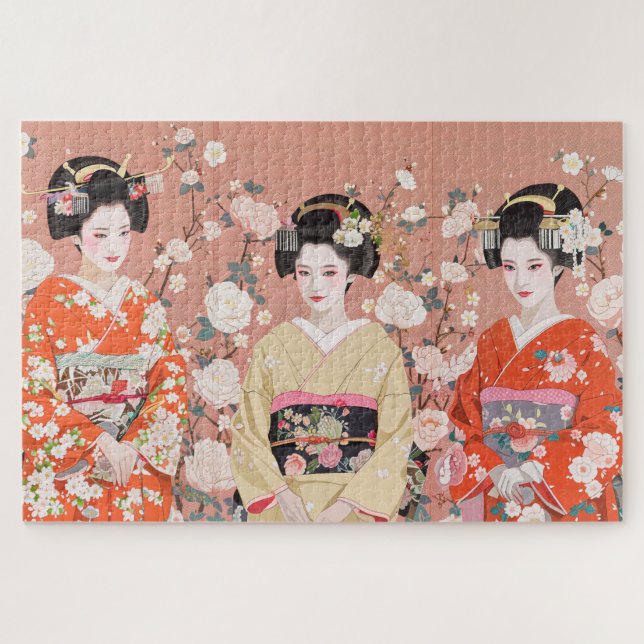 Drei Kyoto Maikos Jigsaw Puzzle (Horizontal)