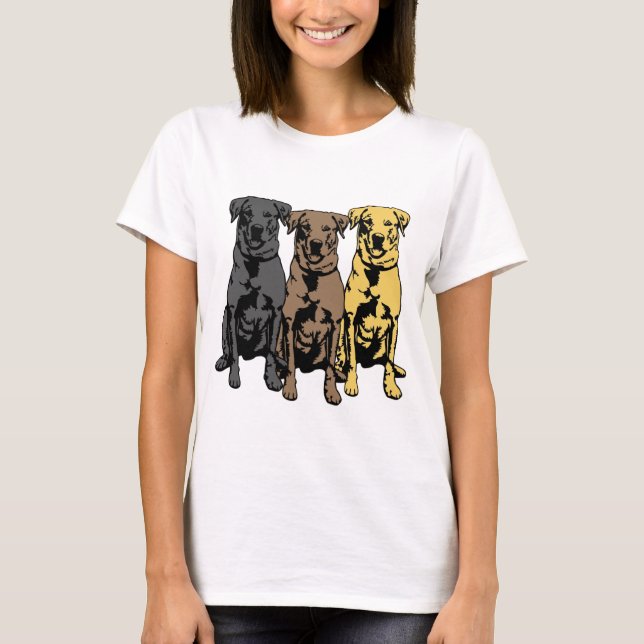Drei Labrador Retrievers! T-Shirt (Vorderseite)