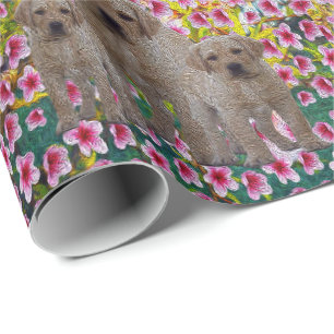 Drei Labrador Welpen Öl gestrichen, Geschenkpapier