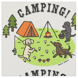 Drei Labradors Camping Fabric Stoff