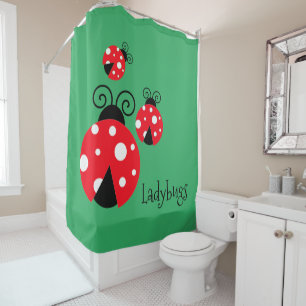 Drei Ladybugs Duschvorhang