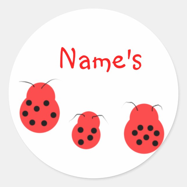 Drei Ladybugs - individuell anpassbare Sticker (Vorderseite)