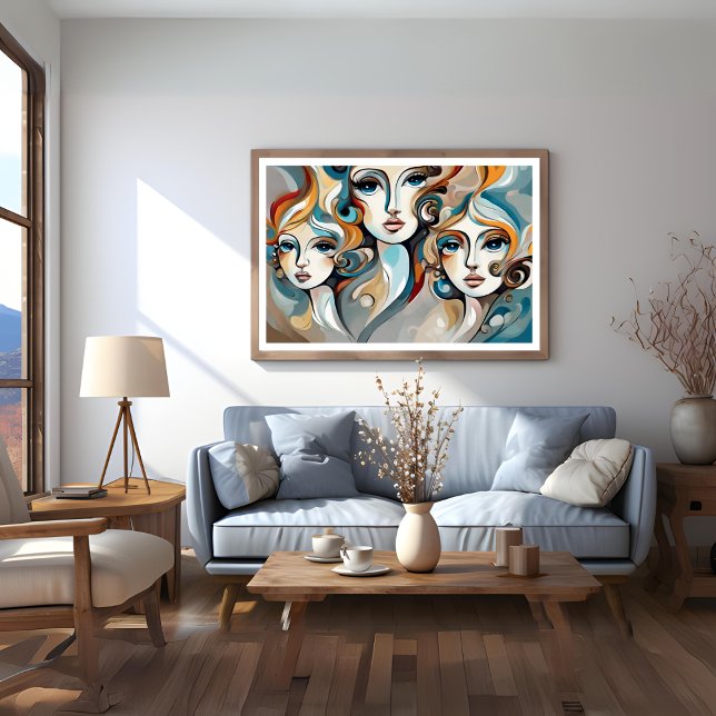 Drei Ladys Modern Art Poster (Three Ladies Modern Art Poster)