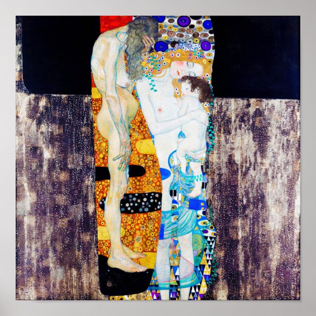 Drei Lebensjahre, Gustav Klimt Poster (Vorne)