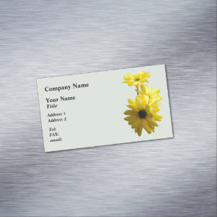 Drei leuchtend gelbe Gänseblümchen Magnetische Visitenkarte
