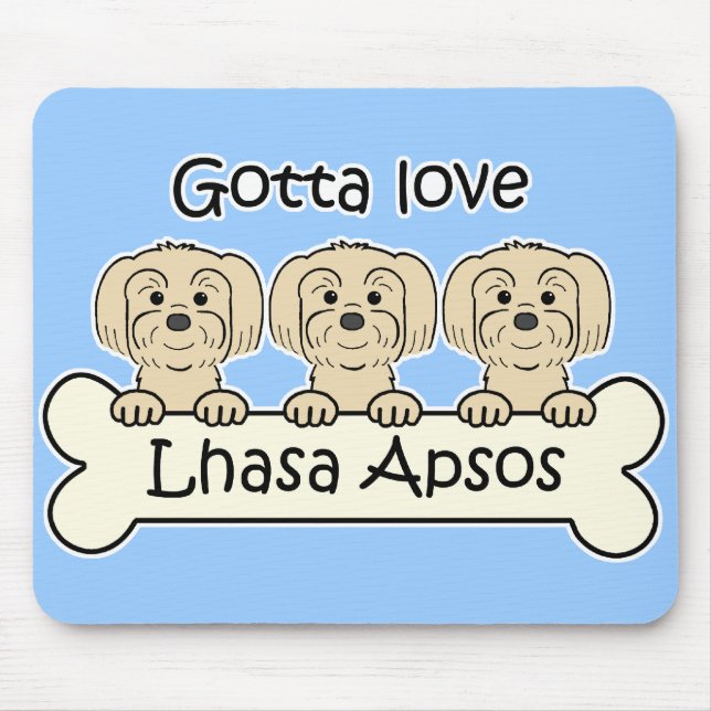 Drei Lhasa Apsos Mousepad (Vorne)