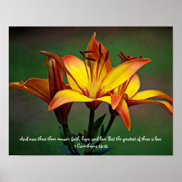 Drei Lilien-Skripte Fotokunst Print Poster