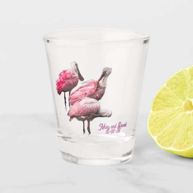 "Drei Löffler" Schnapsglas (Vorderseite)
