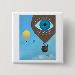 Drei Luftballons stellen sich Liebe-Tasten vor Button