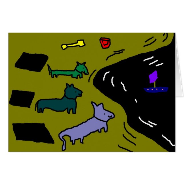 Drei lustig aussehende Hunde... (Vorderseite (Horizontal))