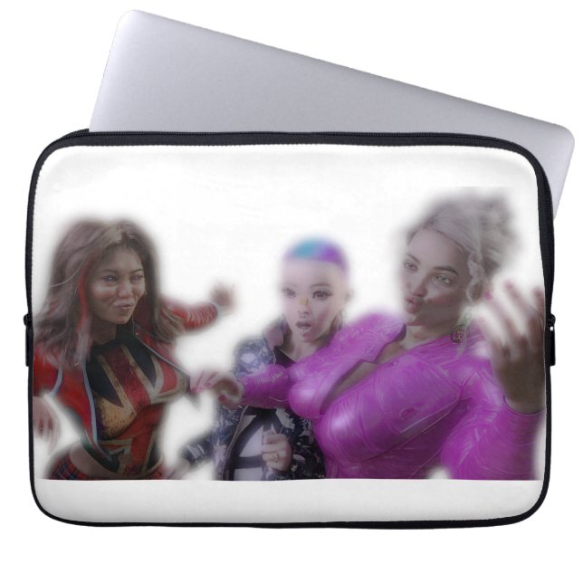 Drei lustige Damen Laptopschutzhülle (Vorderseite)