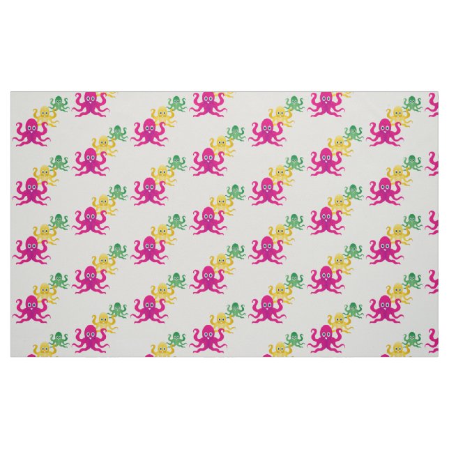 Drei lustige Oktopoden Stoff (Fat Quarter (45,7 x 55,9 cm))