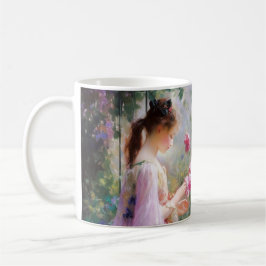 Drei Mädchen spielen im Garten Kaffeetasse