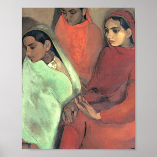 Drei Mädchen von Amrita Sher Gil Poster