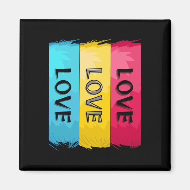 Drei-mal-Liebe-Design Magnet (Vorne)