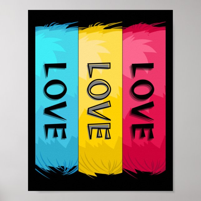 Drei-mal-Liebe-Design Poster (Vorne)