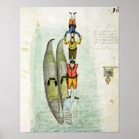 Drei Männer balancieren auf zwei Gondeln, 1772