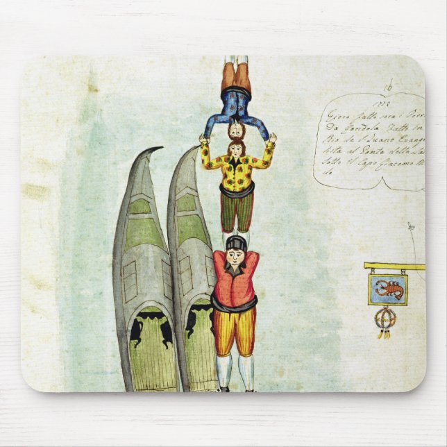 Drei Männer, die auf zwei Gondeln, 1772 Mousepad (Vorne)
