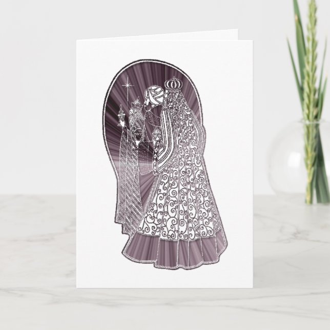 Drei Männers-Weihnachtskunst Feiertagskarte (Vorderseite)