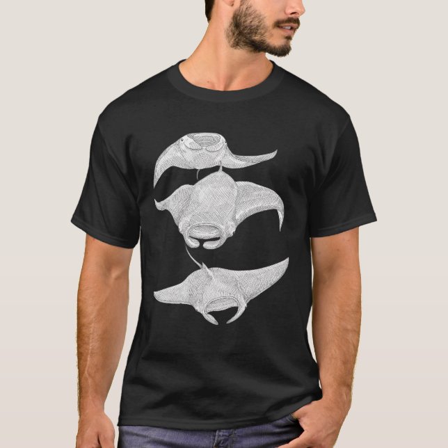 Drei Mantarochen T-Shirt (Vorderseite)