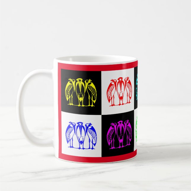Drei marabou mehrfarbige Design Kaffeetasse (Links)
