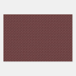 Drei Maroon & White Designer Wrapping Sheets Set Geschenkpapier Set