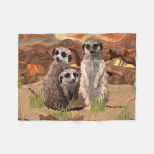 Drei Meerly Meerkats Fleecedecke