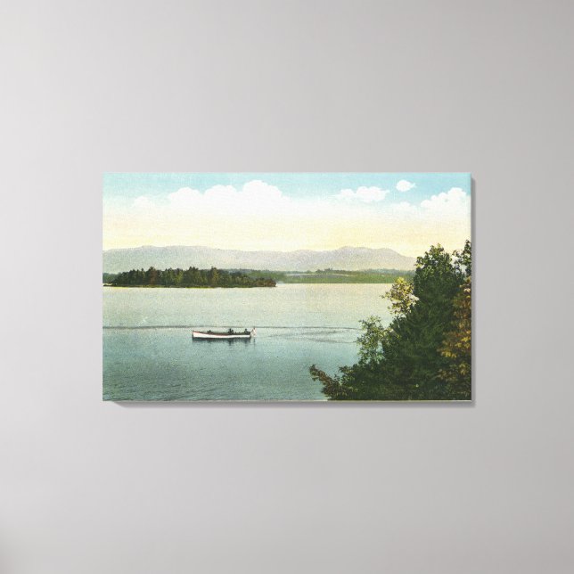 Drei-Meilen-Insel-Blick auf die Ossipee-Berge Leinwanddruck (Vorderseite)