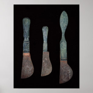 Drei Messer aus Pompeji, Roman, c.100 v. Chr.-79 n Poster