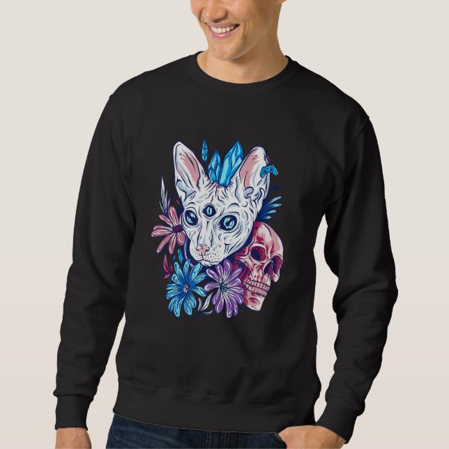 Drei Mit Augen Ca-Dämonenkatze Sweatshirt (Vorderseite)
