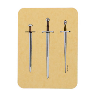 Drei mittelalterliche Schwerter 2016 Magnet