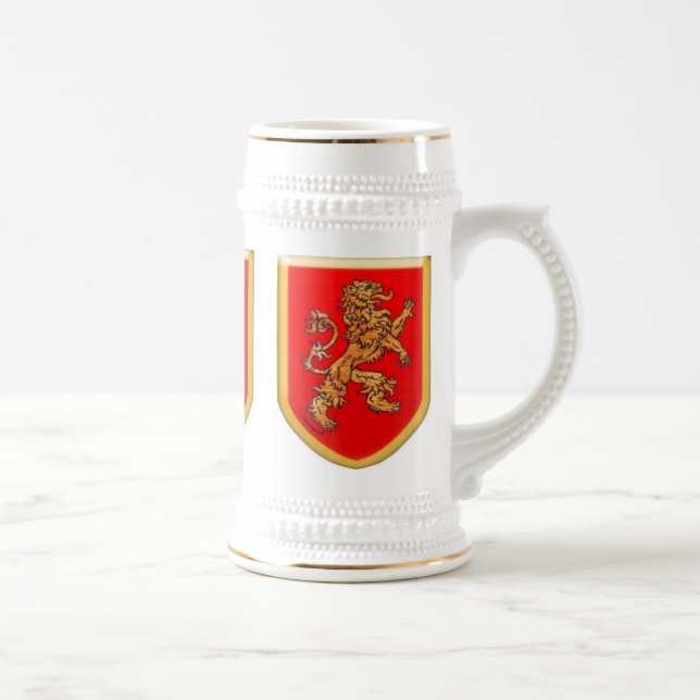 Drei mittelalterliches Löwe-Schild Bierglas (Rechts)