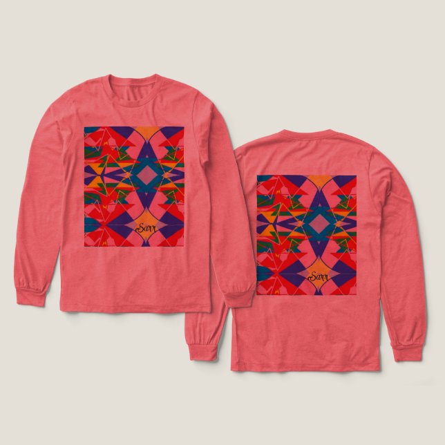 Drei-Mix-Shirt-Moving-Gefühl mit langem Schlauch Tri-Blend Shirt (Design Vorderseite & Rückseite)