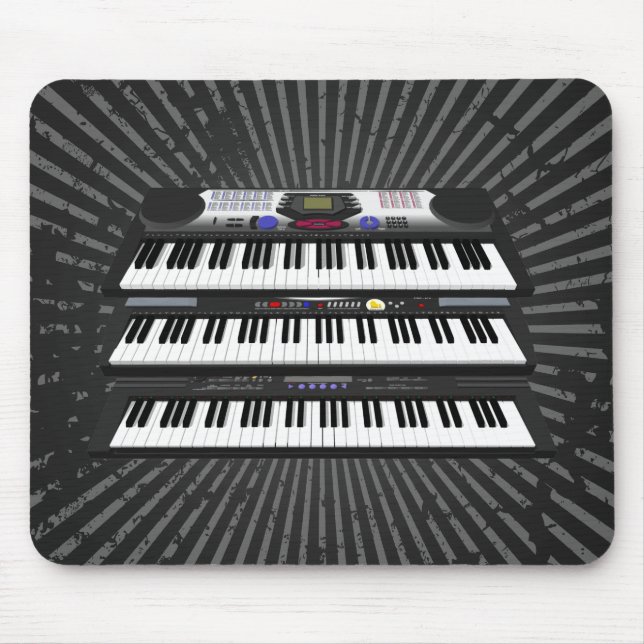 Drei moderne Tastaturen: Synthesizer: Mousepad (Vorne)