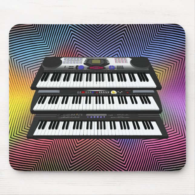 Drei moderne Tastaturen: Synthesizer: Mousepad (Vorne)