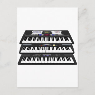 Drei moderne Tastaturen: Synthesizer: Postkarte