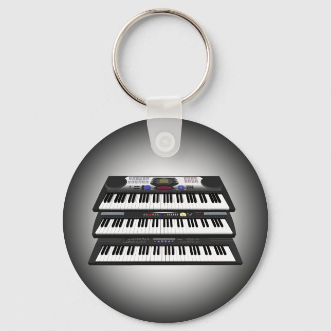 Drei moderne Tastaturen: Synthesizer: Schlüsselanh Schlüsselanhänger (Vorderseite)