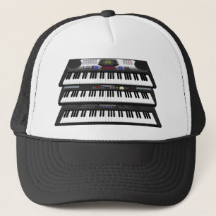 Drei moderne Tastaturen: Synthesizer: Truckerkappe