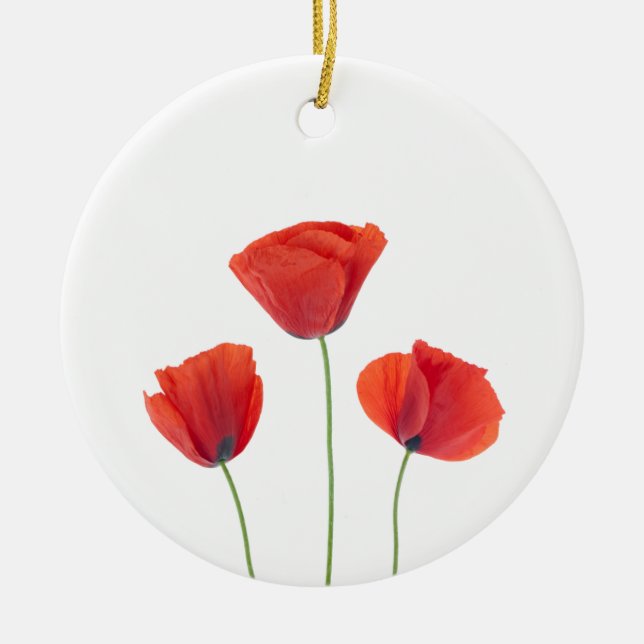 Drei Mohnblumen Keramik Ornament (Vorne)