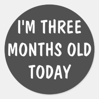 Drei Monate altes Baby Runder Aufkleber