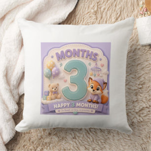 Drei Monate der Entdeckung – Kleiner Babymilestone Kissen