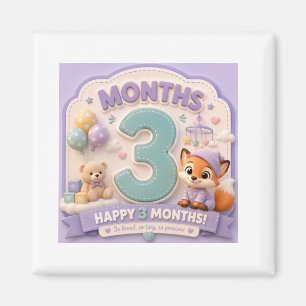 Drei Monate der Entdeckung – Kleiner Babymilestone Magnet