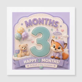 Drei Monate der Entdeckung – Kleiner Babymilestone Magnetkarte