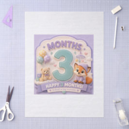 Drei Monate der Entdeckung – Kleiner Babymilestone Seidenpapier