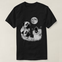 Drei Möpse heulen den Mond an, himmlische Vintage