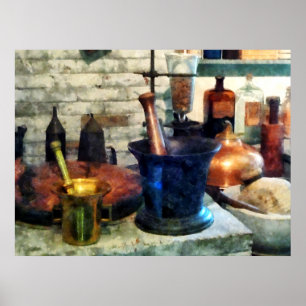 Drei Mörser und Stampfen Poster