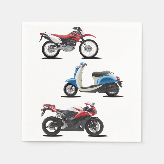 Drei Motorräder Papier Napkins Serviette (Vorderseite)