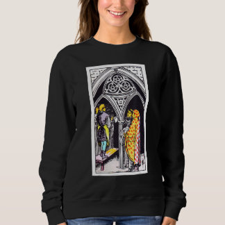Drei Münzen oder Pentagramme Vintager Tarot-Fahrer Sweatshirt