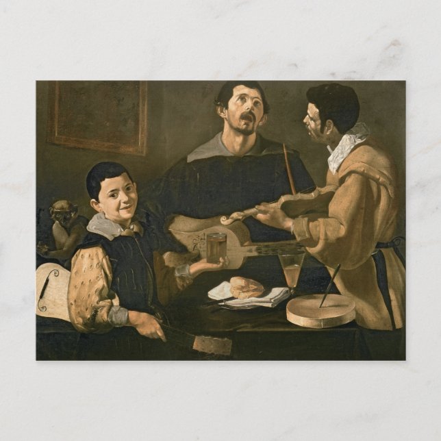 Drei Musiker, 1618 Postkarte (Vorderseite)